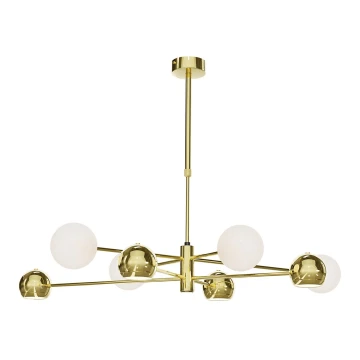 Jupiter 1968 - Lampadario a sospensione con supporto rigido MOKA 4xGU10/10W/230V + 4xG9/10W/230V oro/bianco