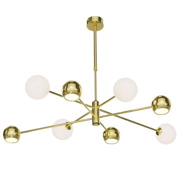 Jupiter 1968 - Lampadario a sospensione con supporto rigido MOKA 4xGU10/10W/230V + 4xG9/10W/230V oro/bianco