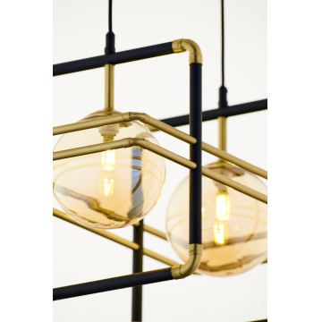 Jupiter 2026 - Lampadario a sospensione con filo FIORI 2xG9/10W/230V nero/oro/beige