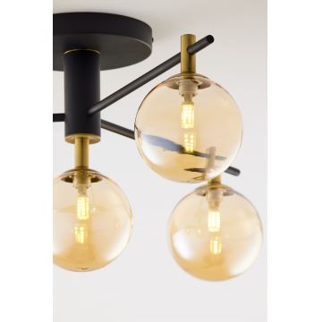 Jupiter 2031 - Lampadario a plafone FIGARO 4xG9/10W/230V nero/oro/beige