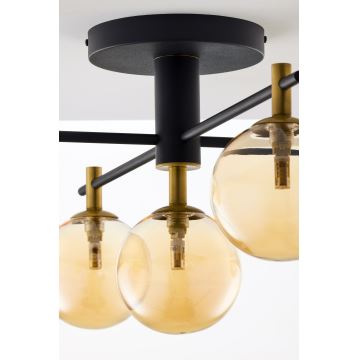 Jupiter 2032 - Lampadario a plafone FIGARO 5xG9/10W/230V nero/oro/beige