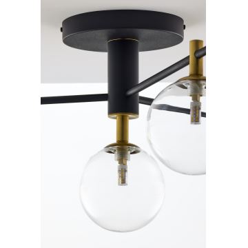 Jupiter 2034 - Lampadario a plafone FIGARO 4xG9/10W/230V nero/oro/beige/limpido