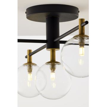 Jupiter 2035 - Lampadario a plafone FIGARO 5xG9/10W/230V nero/oro/beige/limpido