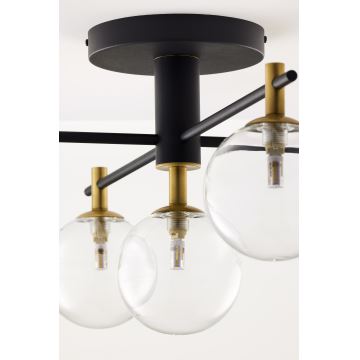 Jupiter 2035 - Lampadario a plafone FIGARO 5xG9/10W/230V nero/oro/beige/limpido