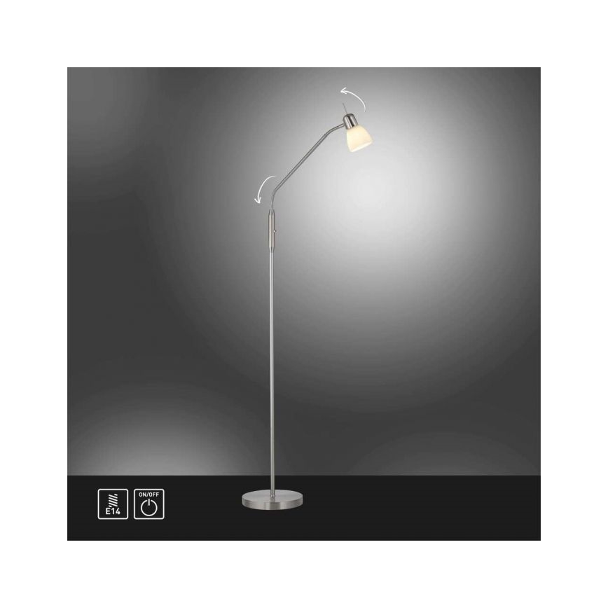 JUST LIGHT. 11956-55 - Lampada con piedistallo KARO 1xE14/40W/230V cromo