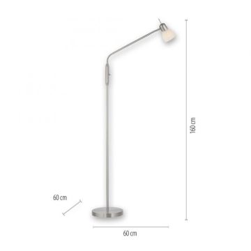 JUST LIGHT. 11956-55 - Lampada con piedistallo KARO 1xE14/40W/230V cromo