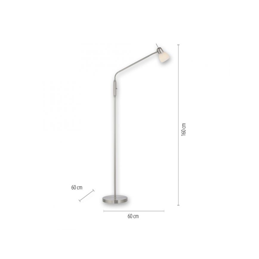 JUST LIGHT. 11956-55 - Lampada con piedistallo KARO 1xE14/40W/230V cromo