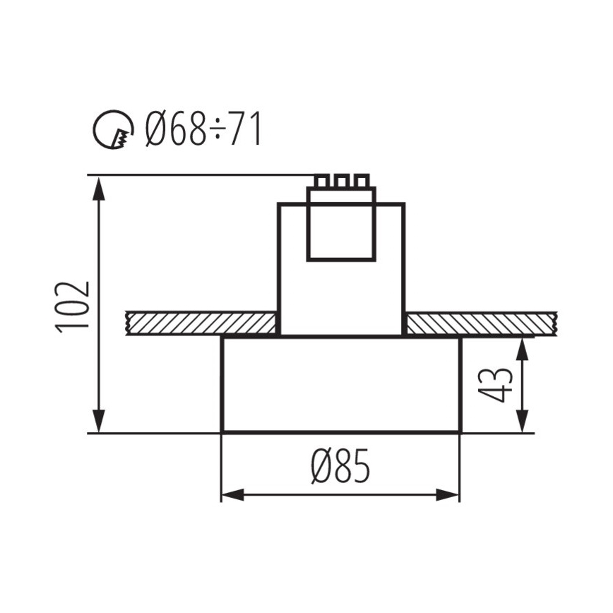 Luce da incasso MINI RITI 1xGU10/25W/230V nera