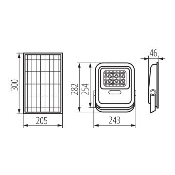 Proiettore LED dimmerabile con pannello solare e dusk sensore LED/10W/10000 mAh 3,2V IP65 + telecomando