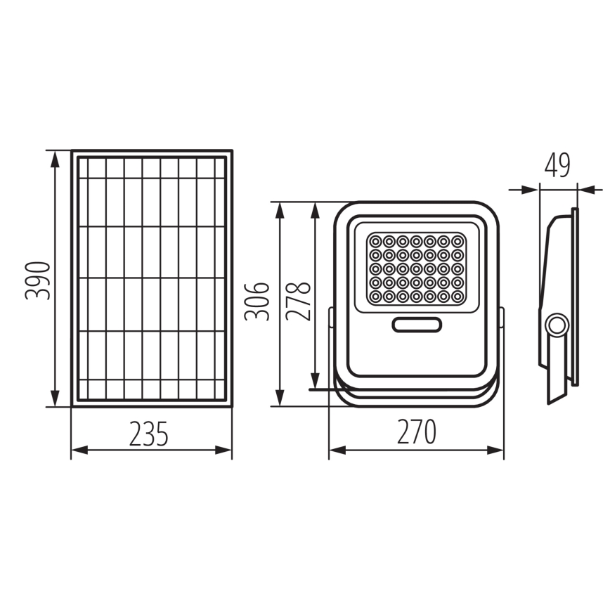 Proiettore LED dimmerabile con pannello solare e dusk sensore LED/15W/15000 mAh 3,2V IP65 + telecomando