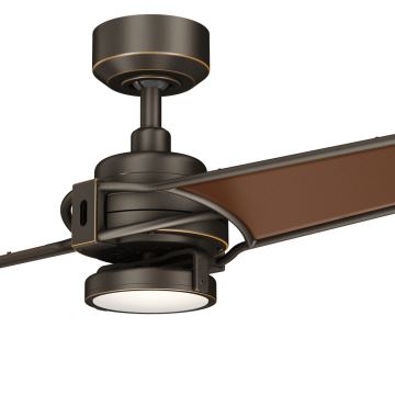 Kichler  -Ventilatore da soffitto dimmerabile a LED XETY LED/10W/230V nero/marrone + telecomando