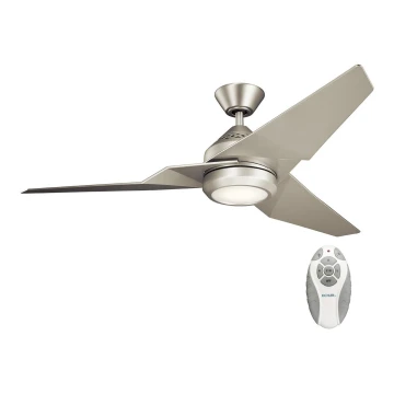 Kichler - Ventilatore da soffitto dimmerabile a LED JADE LED/18W/230V argento + telecomando