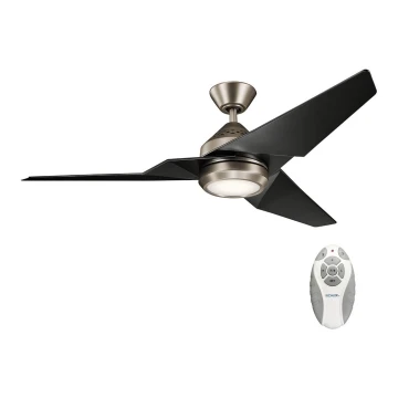 Kichler - Ventilatore da soffitto dimmerabile a LED JADE LED/18W/230V nero + telecomando