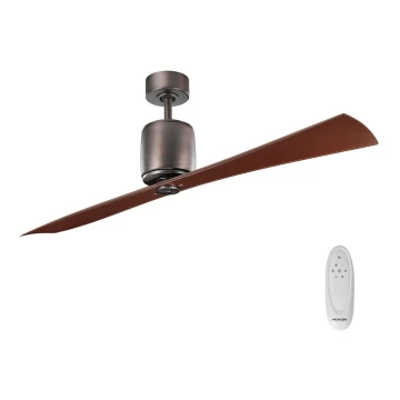 Kichler - Ventilatore da soffitto FERRON marrone + telecomando