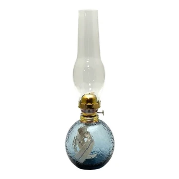 Lampada a olio VANESA 38 cm blu fumè grano