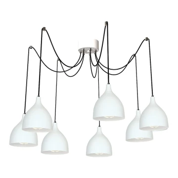 Lampada a sospensione EVAN 7xE27/60W bianco