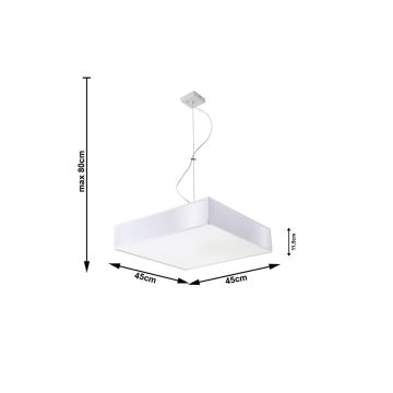 Lampada a sospensione HORUS 45 3xE27/60W/230V bianco