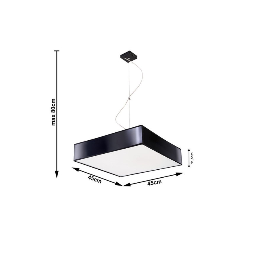 Lampada a sospensione HORUS 45 3xE27/60W/230V nero