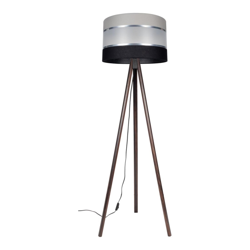 Lampada con piedistallo CORAL 1xE27/60W/230V wenge/nero/grigio/cromo