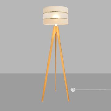 Lampada con piedistallo HELEN 1xE27/60W/230V color crema/oro/quercia