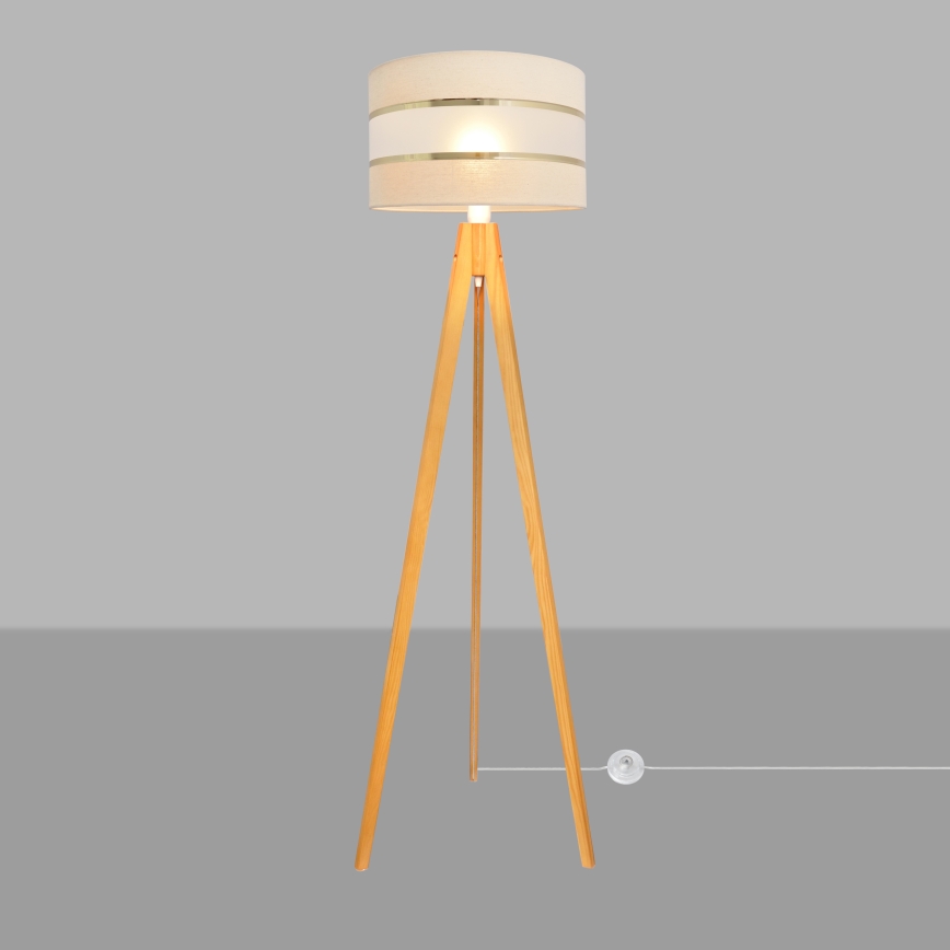 Lampada con piedistallo HELEN 1xE27/60W/230V color crema/oro/quercia