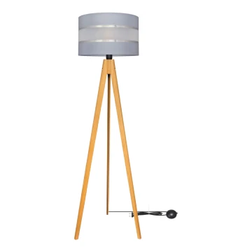 Lampada con piedistallo HELEN 1xE27/60W/230V grigio/cromo/quercia