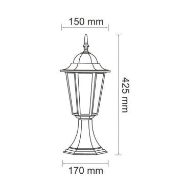 Lampada da esterno 1xE27/20W/230V IP43 42,5 cm nero