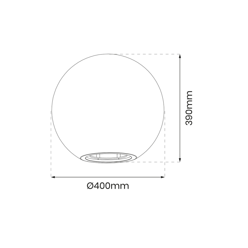 Lampada da esterno GLOBO 1xE27/60W/230V diametro 40 cm IP44