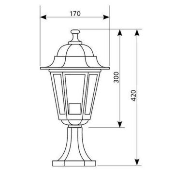 Lampada da giardino 1xE27/60W/230V IP44 dorata