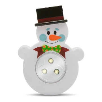 Lampada da notte a LED per bambini LED/3xAAA pupazzo di neve