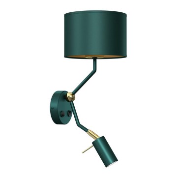 Lampada da parete VERDE 1xE27/60W/230V + 1xGU10-MR11/7W verde