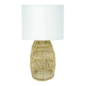 Lampada da tavolo 1xE27/25W/230V rattan/bianco