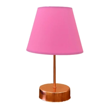 Lampada da tavolo 1xE27/60W/230V rosa/rame