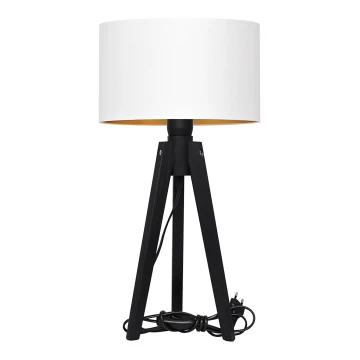 Lampada da tavolo ALBA 1xE27/60W/230V bianco/oro/pino