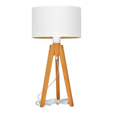 Lampada da tavolo ALBA 1xE27/60W/230V bianco/oro/quercia