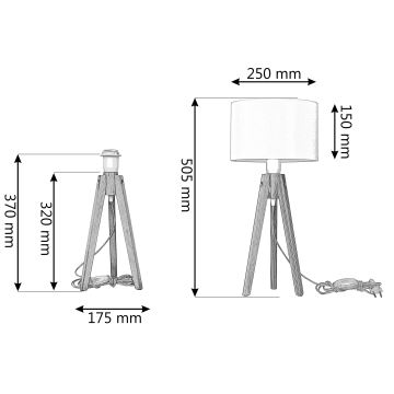 Lampada da tavolo ALBA 1xE27/60W/230V bianco/quercia