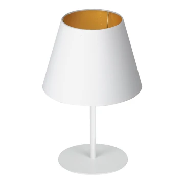 Lampada da tavolo ARDEN 1xE27/60W/230V diametro 20 cm bianco/oro