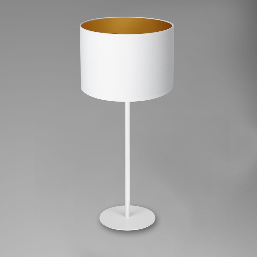 Lampada da tavolo ARDEN 1xE27/60W/230V diametro 25 cm bianco/oro