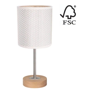 Lampada da tavolo BENITA 1xE27/60W/230V 30 cm color crema/quercia – FSC certificato