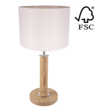 Lampada da tavolo BENITA 1xE27/60W/230V 48 cm color crema/quercia – FSC certificato