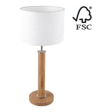 Lampada da tavolo BENITA 1xE27/60W/230V 61 cm bianco/quercia – FSC certificato