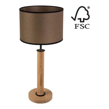 Lampada da tavolo BENITA 1xE27/60W/230V 61 cm marrone/quercia – FSC certificato