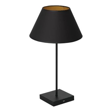 Lampada da tavolo con connettore USB 1xE27/60W/230V nera