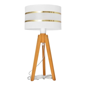 Lampada da tavolo HELEN 1xE27/60W/230V bianco/oro/quercia