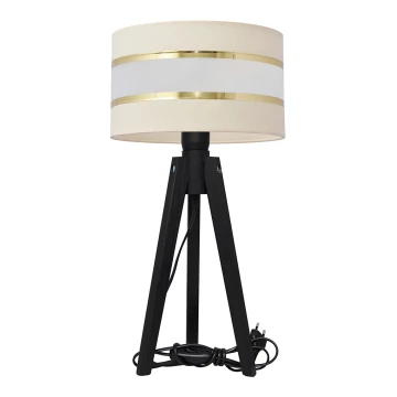 Lampada da tavolo HELEN 1xE27/60W/230V color crema/oro/pino