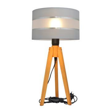 Lampada da tavolo HELEN 1xE27/60W/230V grigio/cromo/quercia