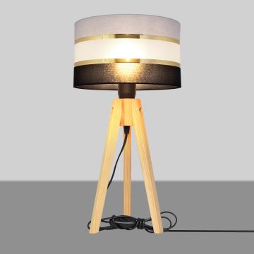 Lampada da tavolo HELEN 1xE27/60W/230V grigio/nero/oro/pino