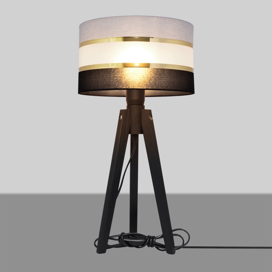 Lampada da tavolo HELEN 1xE27/60W/230V grigio/nero/oro/pino