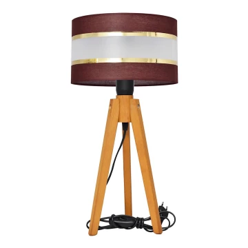 Lampada da tavolo HELEN 1xE27/60W/230V marrone/oro/quercia