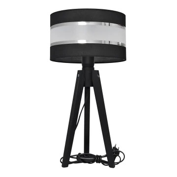 Lampada da tavolo HELEN 1xE27/60W/230V nero/cromo/pino